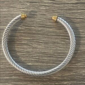 Elegant Silver and Gold Twisted Bracelet